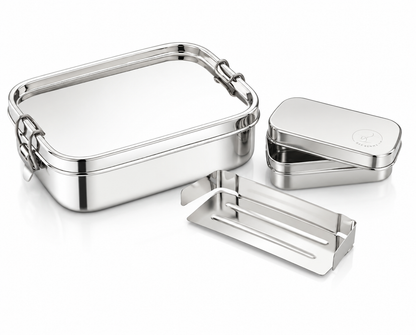 100% Stainless Steel Leakproof Lunch Box with Inner Snack box and Divider