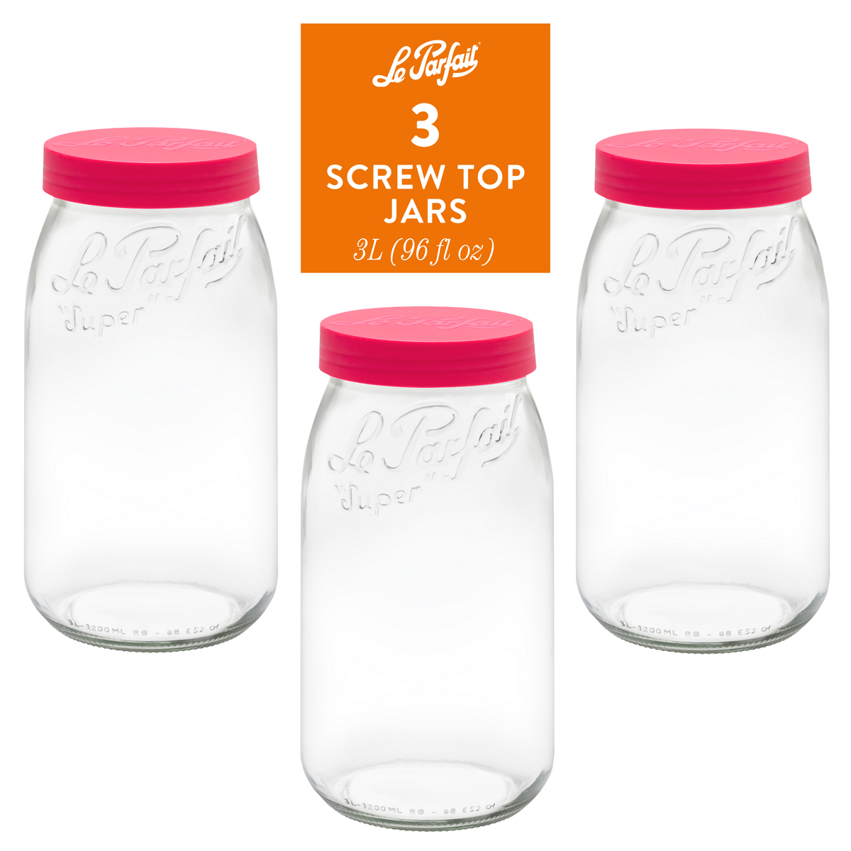 Le Parfait French Glass Screw Top Jars