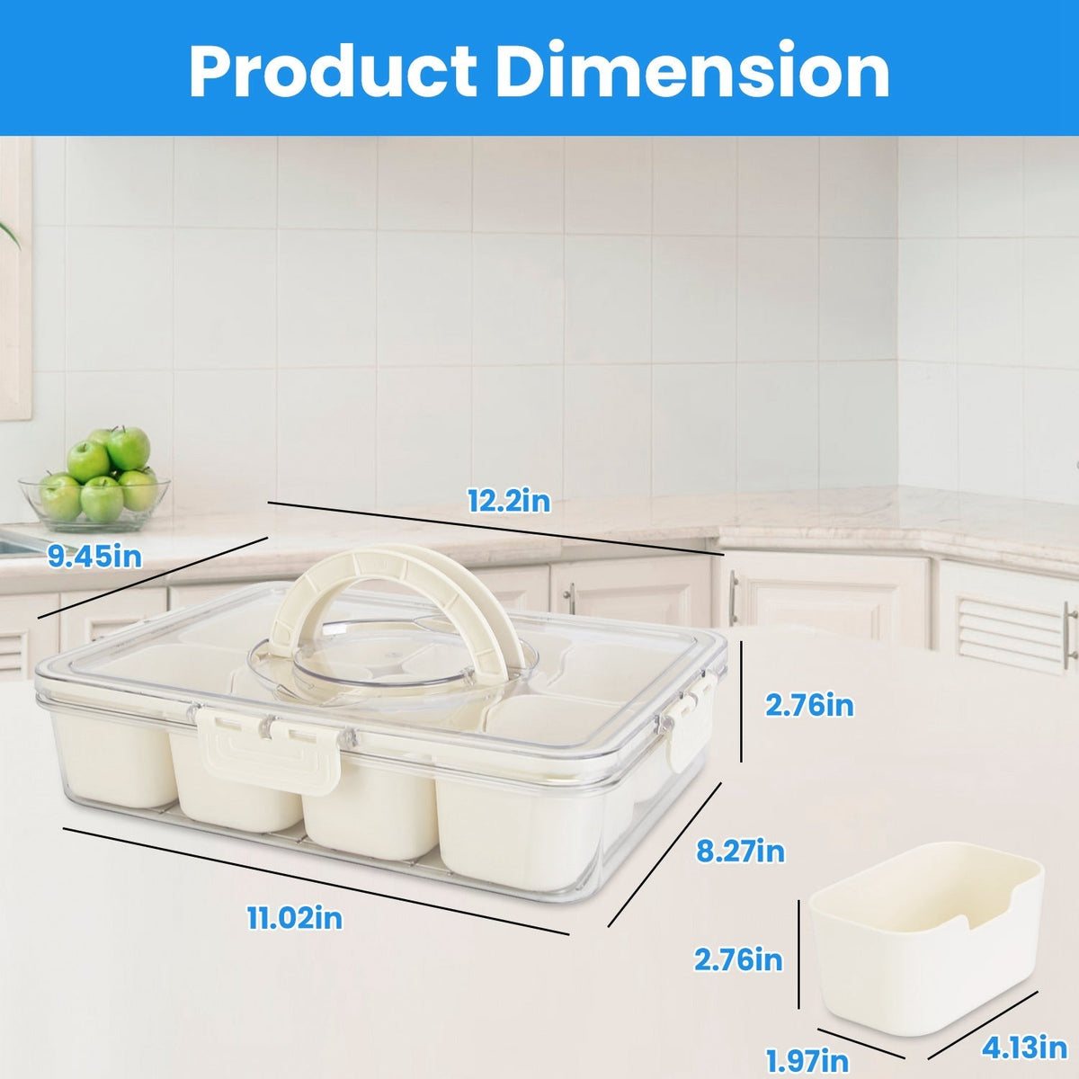 Divided Snack Tray with Lid (2-Piece Set)