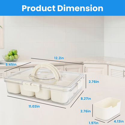 Divided Snack Tray with Lid (2-Piece Set)
