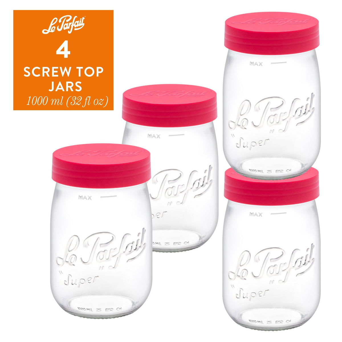 Le Parfait French Glass Screw Top Jars