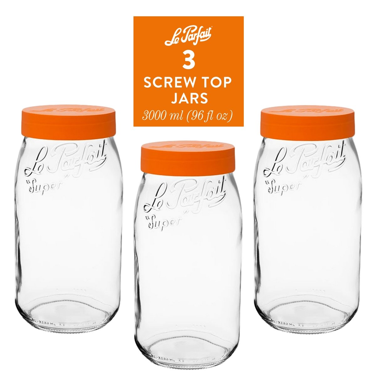 Le Parfait French Glass Screw Top Jars