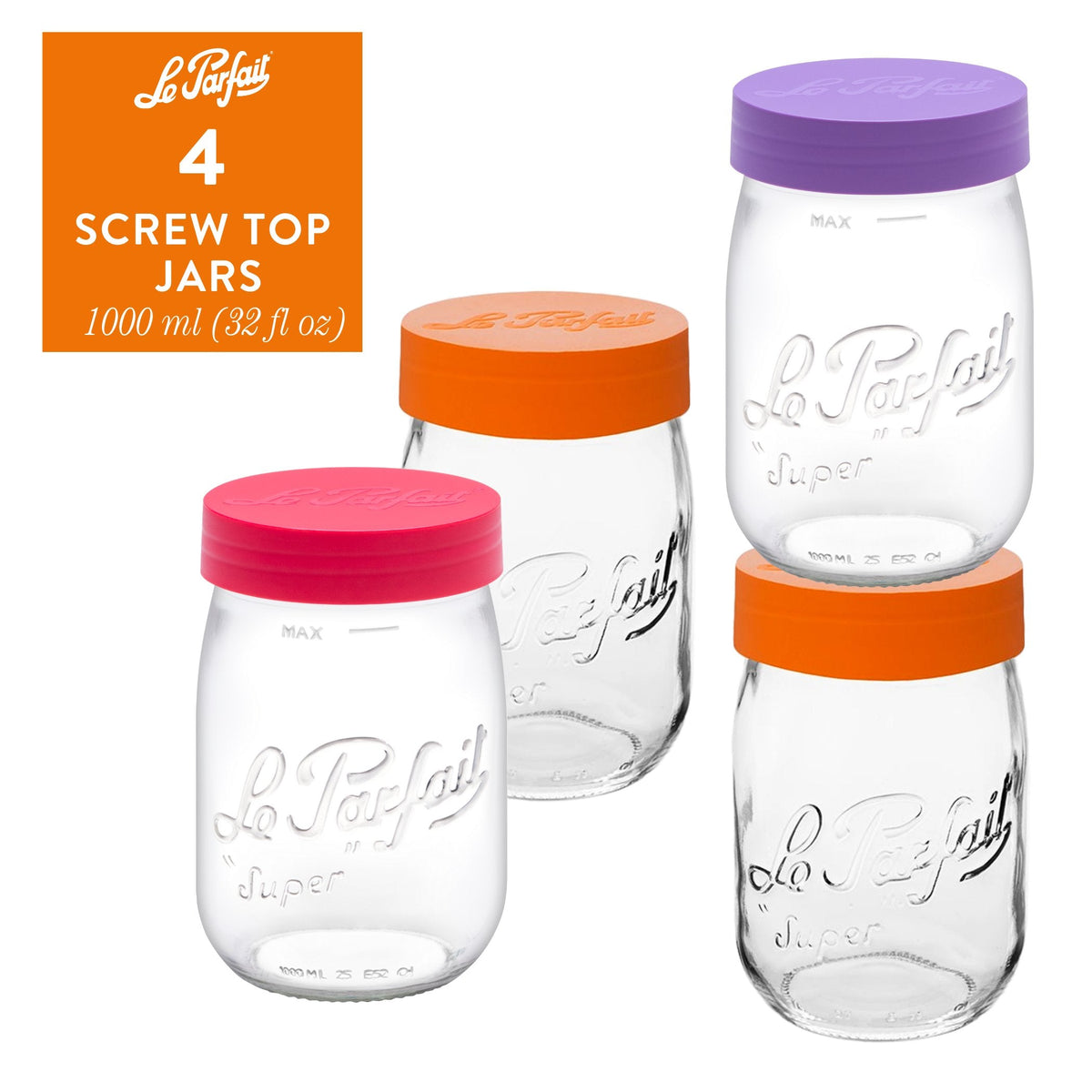 Le Parfait French Glass Screw Top Jars