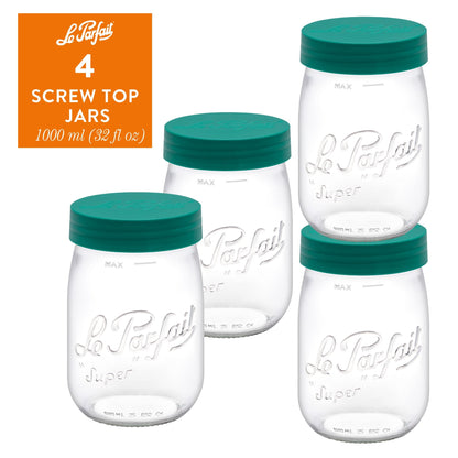 Le Parfait French Glass Screw Top Jars