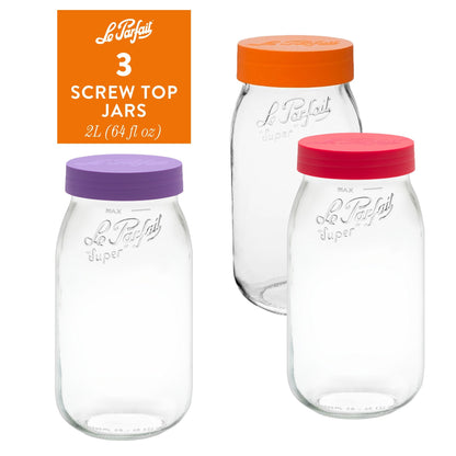 Le Parfait French Glass Screw Top Jars