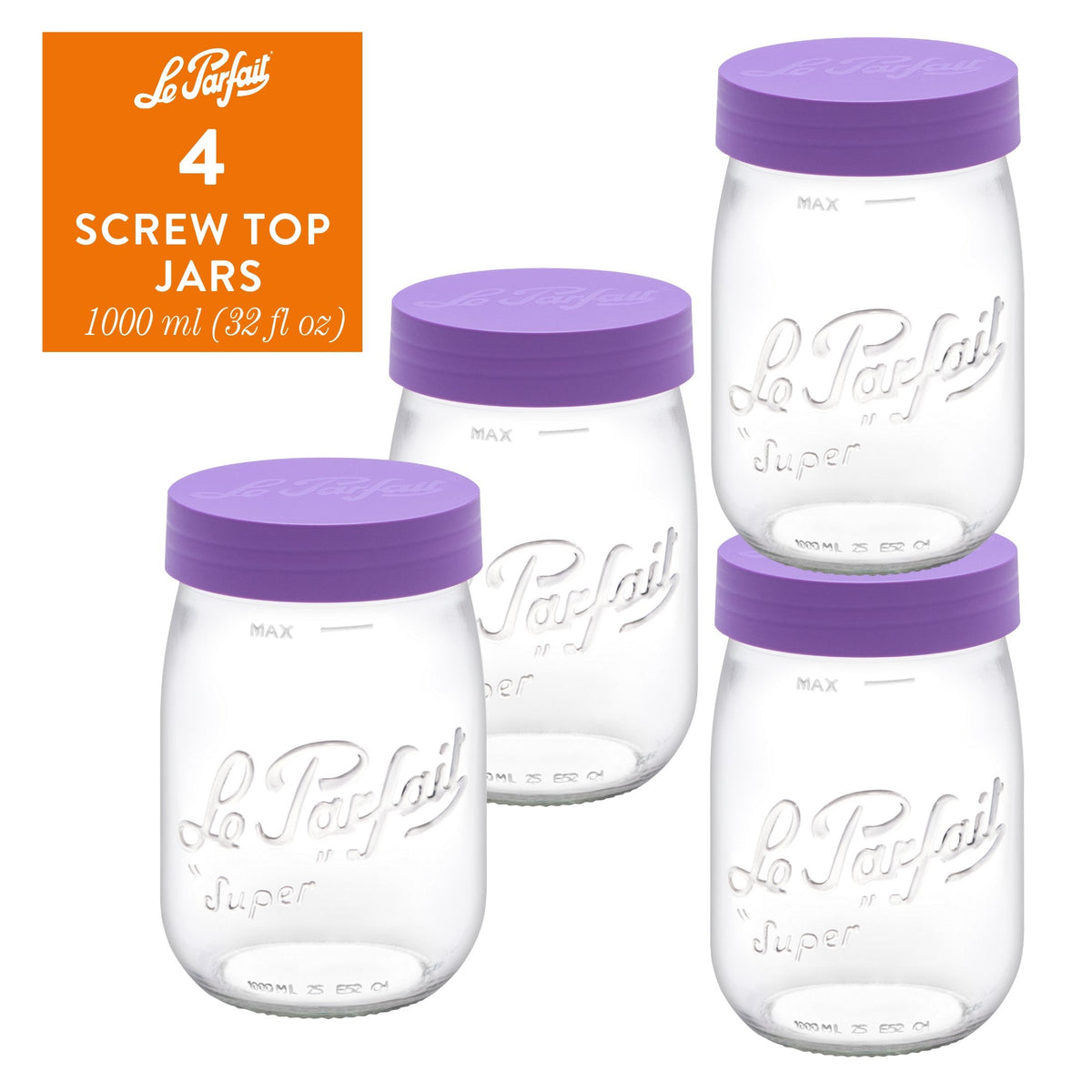 Le Parfait French Glass Screw Top Jars