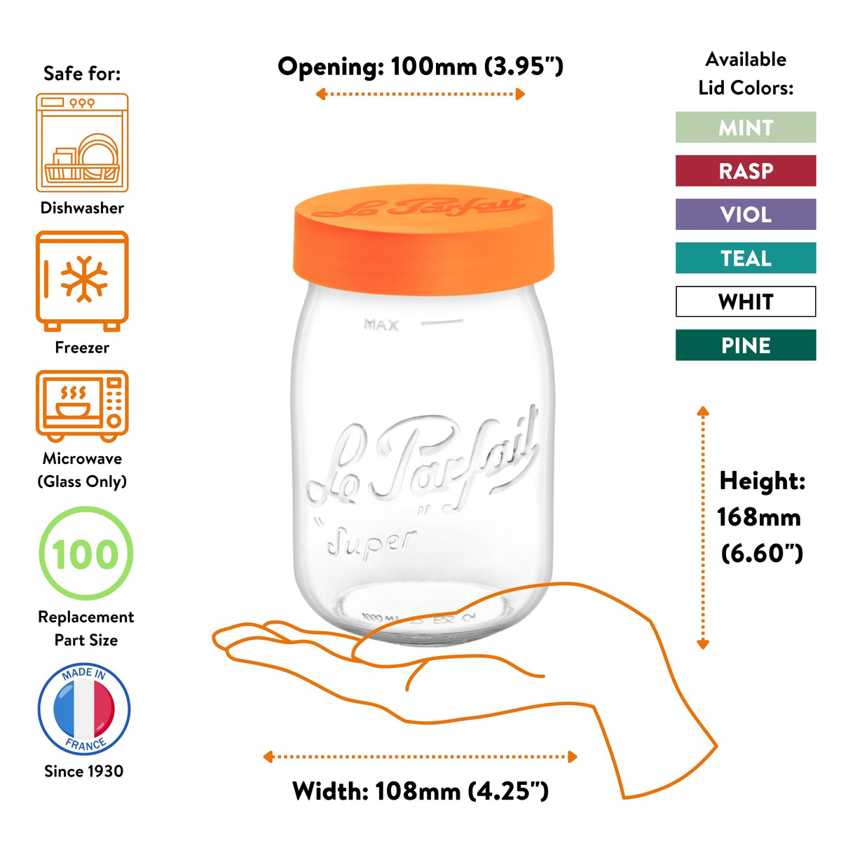 Le Parfait French Glass Screw Top Jars