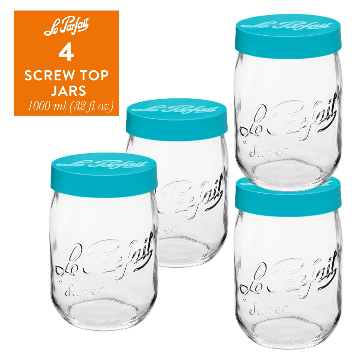 Le Parfait French Glass Screw Top Jars