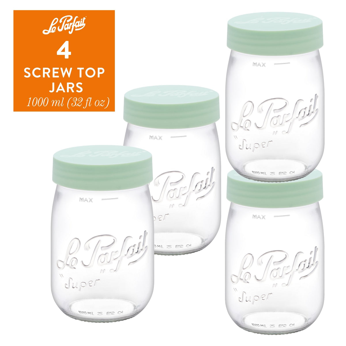 Le Parfait French Glass Screw Top Jars