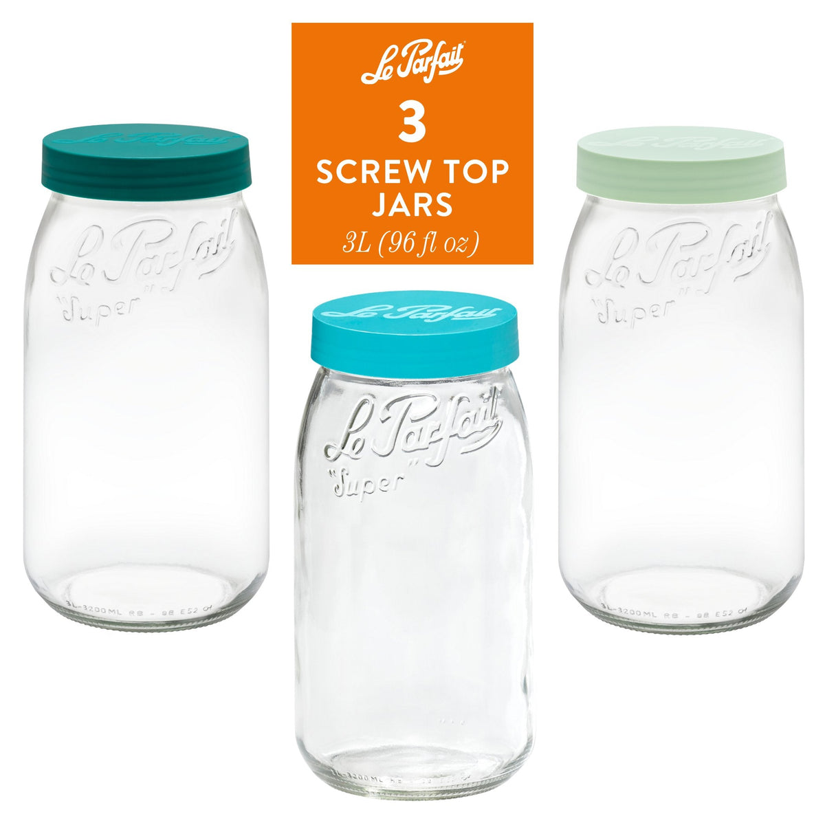 Le Parfait French Glass Screw Top Jars