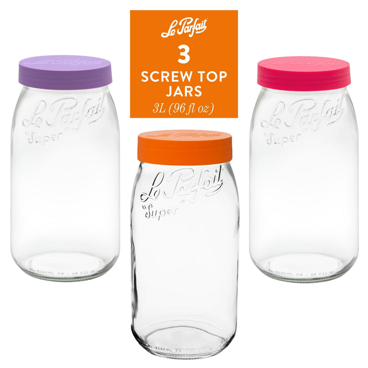 Le Parfait French Glass Screw Top Jars