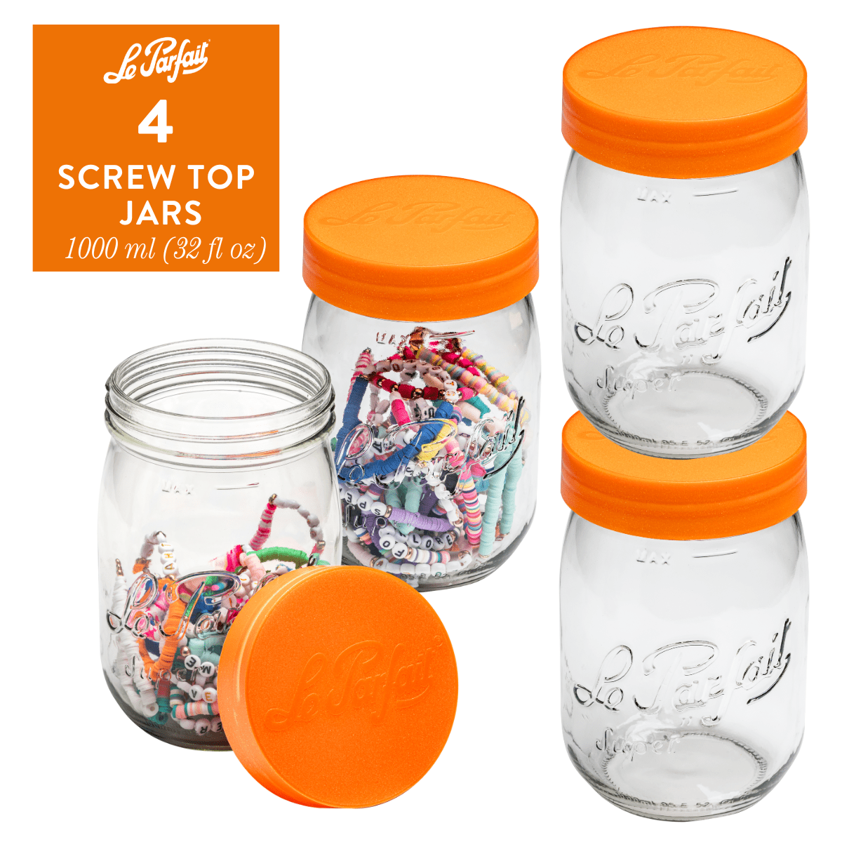 Le Parfait French Glass Screw Top Jars