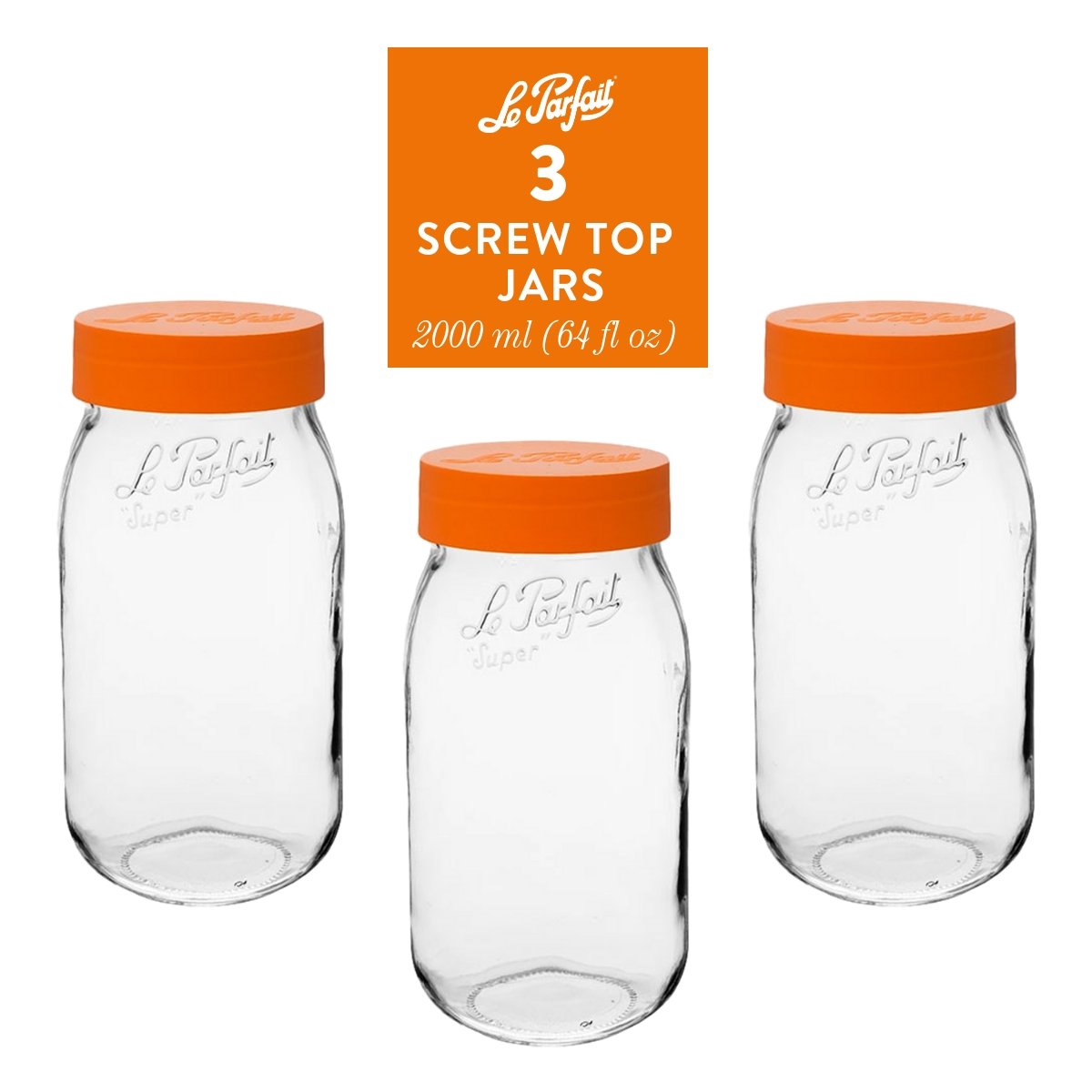 Le Parfait French Glass Screw Top Jars