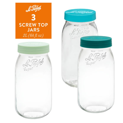 Le Parfait French Glass Screw Top Jars