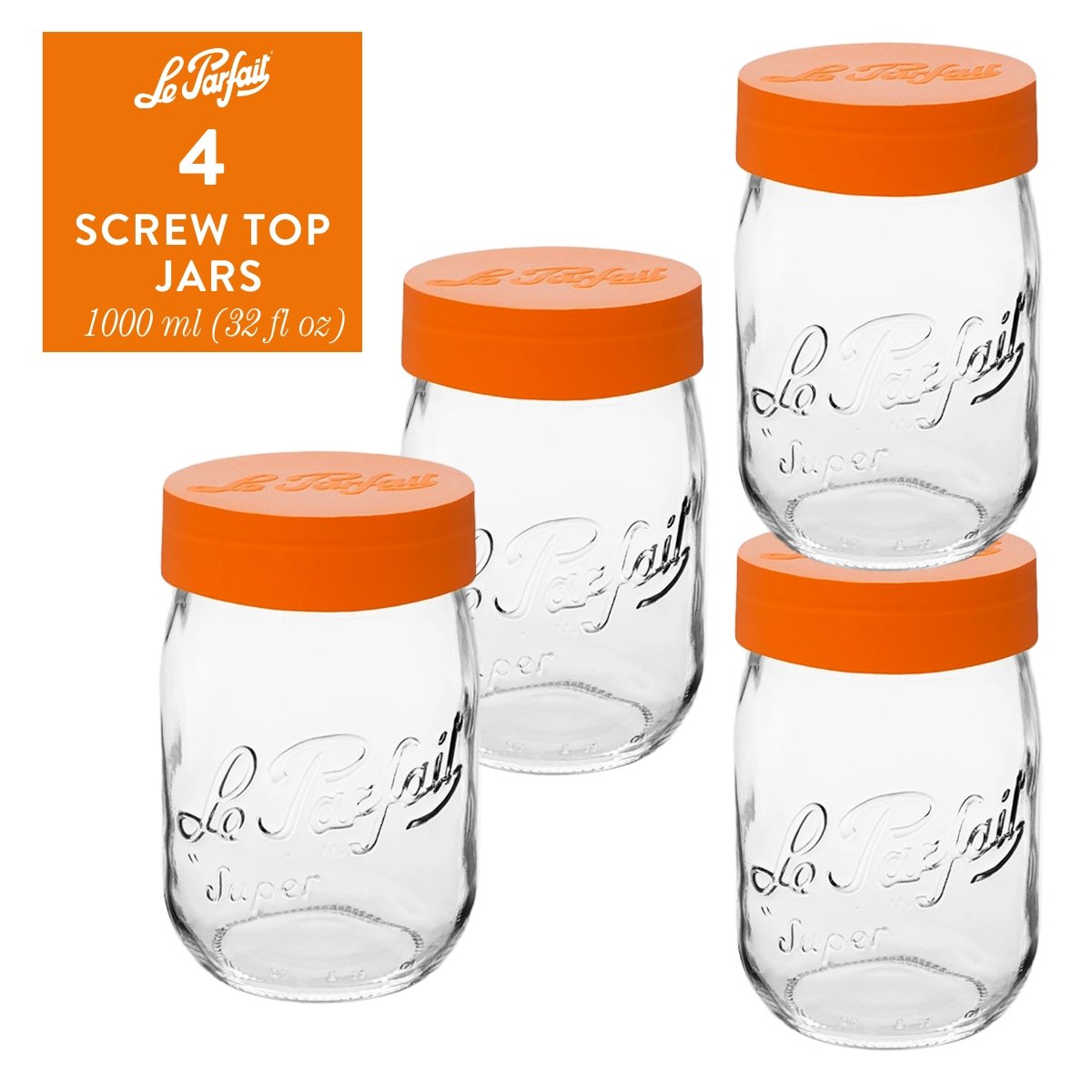 Le Parfait French Glass Screw Top Jars