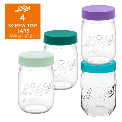 Le Parfait French Glass Screw Top Jars