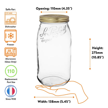 Le Parfait French Glass Screw Top Jars