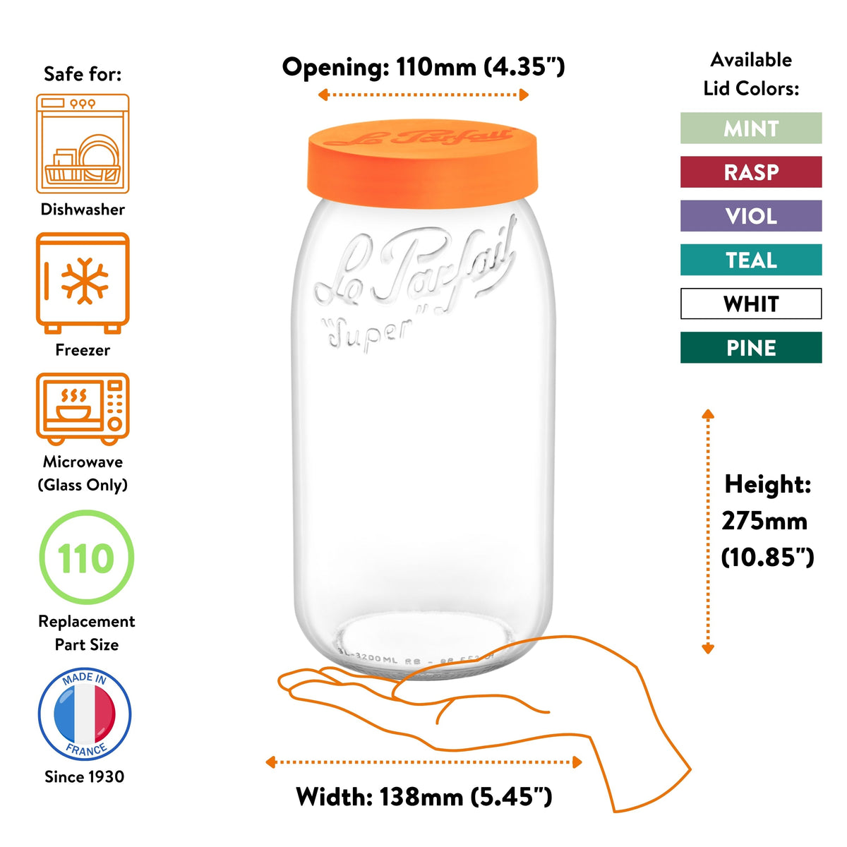 Le Parfait French Glass Screw Top Jars